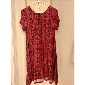 Cute Tribal print Bohemian T-shirt dress